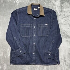 Levi Strauss Signature‎ Dark Indigo Denim Chore Coat Mens Large Corduroy Collar